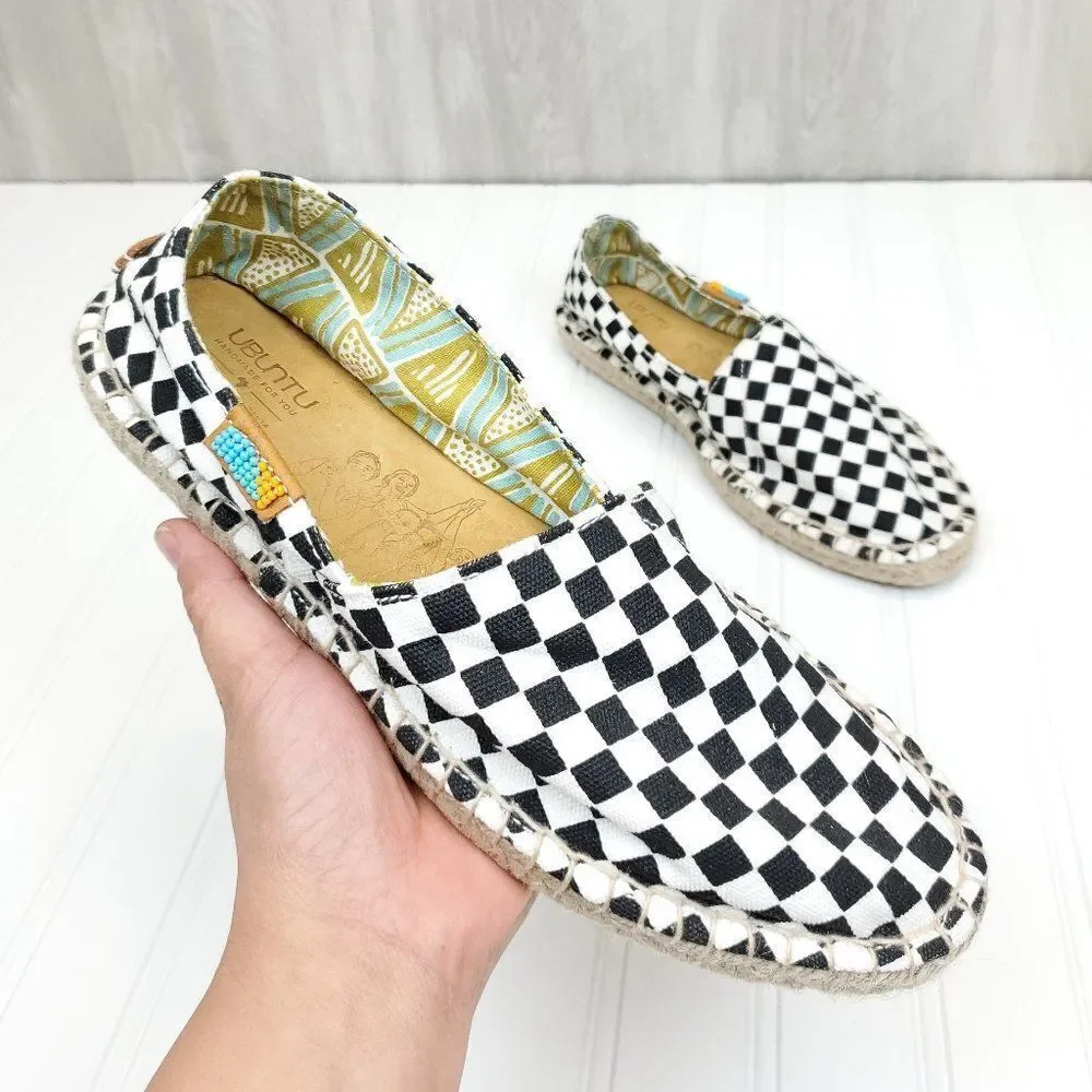 Ubuntu Afridrilles Black & White Checker Espadrilles